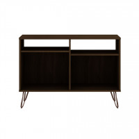 Manhattan Comfort 138GMC5 Rockefeller 39.37 TV Stand with 4 Shelves and Metal Legs in Brown